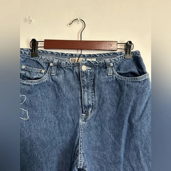 Faded Glory Women’s 10 Jean Capris‎ Floral Embroidered Boho Y2K Style Festival - Picture 6 of 14